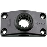 Scotty #241-BK Side Deck Mounting Bracket (Black) | Compatible with Scotty Post Mount Rod Holders, Fishing Accessory, Heavy-Duty Nylon