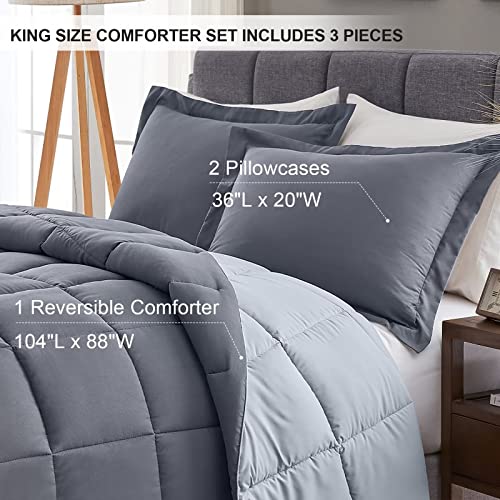 Homelike Moment Lightweight Comforter Set King Reversible All Season