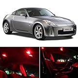 Nissan 350Z 2003-2008 Red Premium LED Interior Lights Package Kit (5 Pieces)