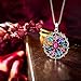 QIANSE Love in Curacao Multicoloured Round Pendant Necklace Crystals Necklaces for Women Jewelry for Grilfriend Wife for Her