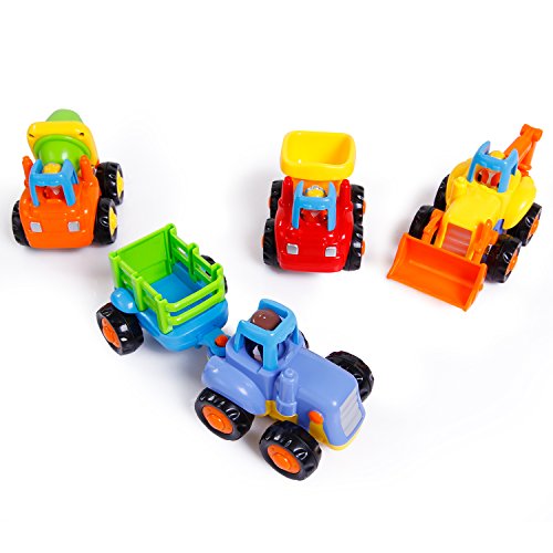 image for Toch Pull Back Vehicle, 4-Pack Engineering Vehicles Toy Set Mini Dumpe