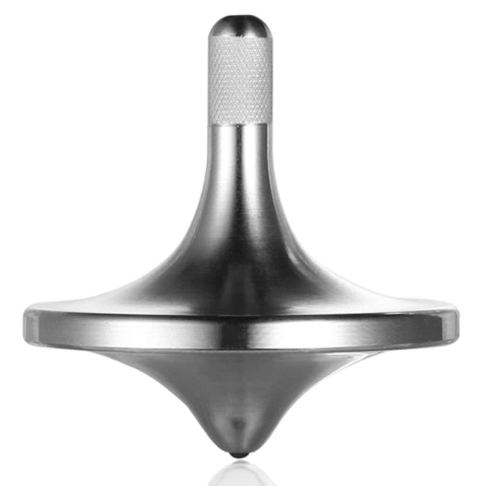 Stainless Steel Spinning Top, Well Made EDC Metal Decompression Toy, Perfectly Balanced, Spin Smooth, Helps Relieve Stress and Anxiety, Effective time-killing Desktop Toys (M/Silver)