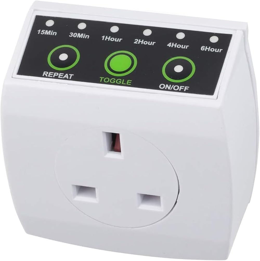 HBN Countdown Timer Plug 240V 13A 15/30 Min 1/2/4/6 Hour Energy Saving