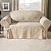 SureFit Home Décor SF24987 Scroll Sofa Cover, Relaxed Fit, Cotton/Polyester, Machine Washable One Piece Champagne Color