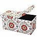 Otto & Ben Folding Toy Box Chest with SMART LIFT Top, Mid Century Upholstered Ottomans Bench Foot Rest, Retro Floral