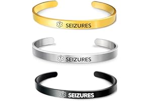 RENYILIN 3PCS Stainless steel cuff bracelet Medical alert ID Emergency first Aid bracelet