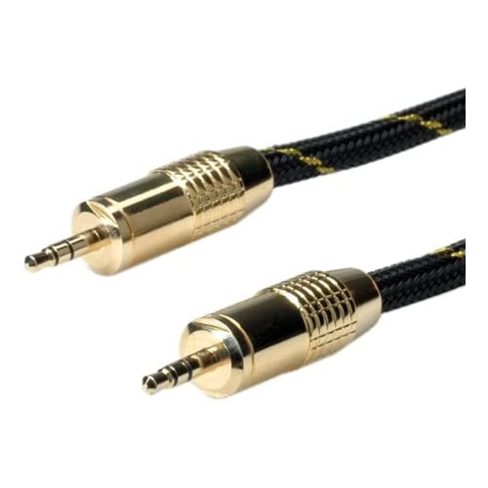 Roline 2.5m Male to Male Gold 3.5mm Audio Connection Cable