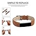 iGK Leather Replacemnt Bands Compatible for Fitbit Alta and Fitbit Alta HR, Genuine Leather Wristbands with Stainless Steel Buckle Brown