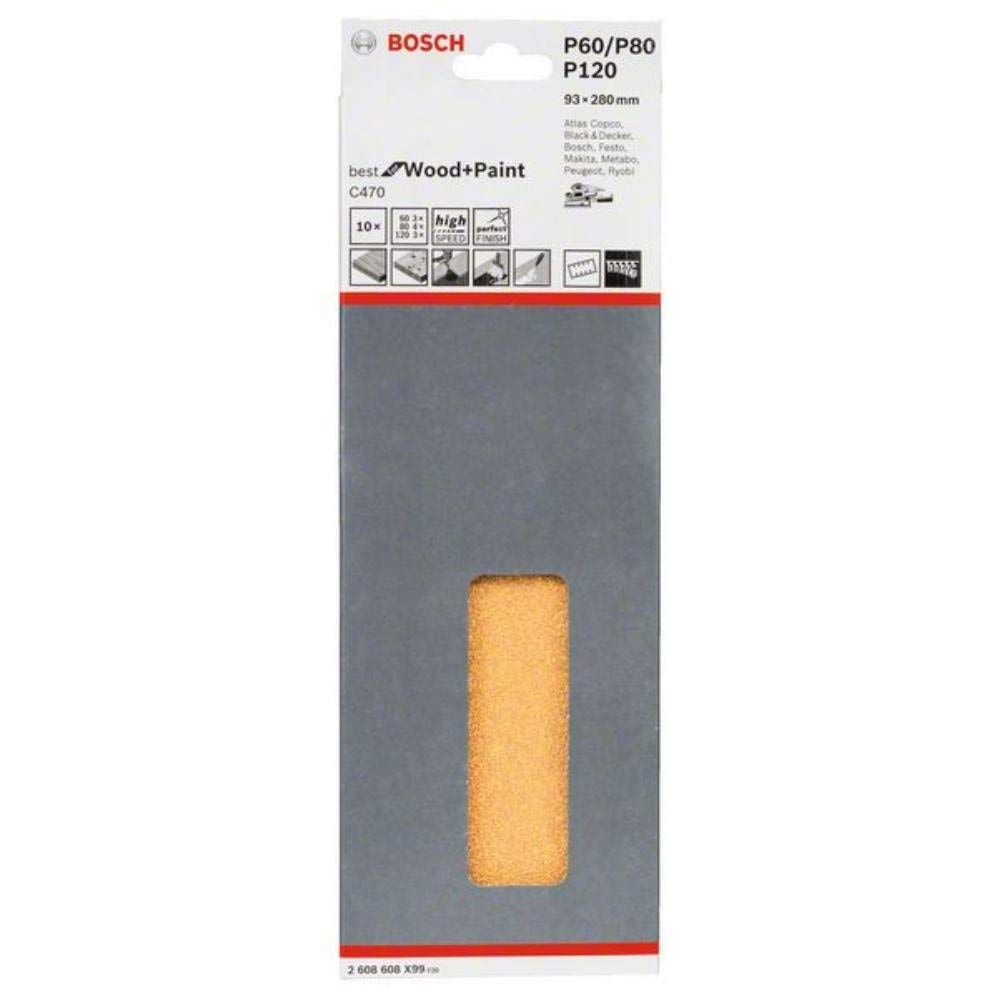 Bosch C470 Sanding Sheet 93 x 280 8 Hole (10U)