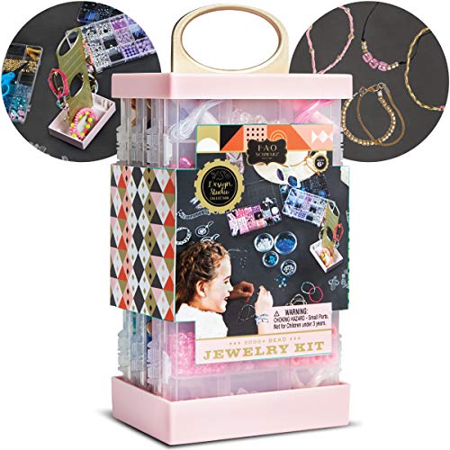 FAO Schwarz Design Studio Collection Bead Jewelry Making Kit with Display Stand
