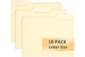 18 Pack Manilla File Folders,1/3 Cut Tab,Paper Letter Size Folders,8.5 x 11, for Documents, Home,Business, School Filing, Cla