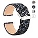 Moonooda Glitter Watch Bands Compatible with Samsung Galaxy Watch 46mm or S3 Frontier Classic Watch Band Bling Quick Release 22mm Strap Replacement for SamSung Galaxy Gear S4 Watch Black