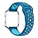 UMTELE Soft Silicone Replacement Strap with Silver Frame for Fitbit Blaze Smart Fitness Watch, Large, BlueOrbit/GammaBlue