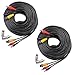Masione 2 Pack 150 Feet Audio Video Power Security Camera Cables with BNC RCA Connectors for CCTV Home Surveillance Cameras DVR System
