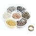 Linsoir Beads Bulk Hard Snap 12mm Open Jump Rings with Free Jump Ring Open Tool Value Box Set - Pack of 350