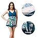 wantdo Women's One Piece Bikini Swimsuit High Waisted Swimwear Green US 8-10