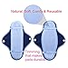 Reusable Natural Sanitary Napkins,Cotton Cloth Menstrual Maxi Pads Sets:2 Snap-on + 5 Cotton Liner Inserts, Eco-Friendly Soft Variety Pack Giving You The Comfort and Freedom You Need