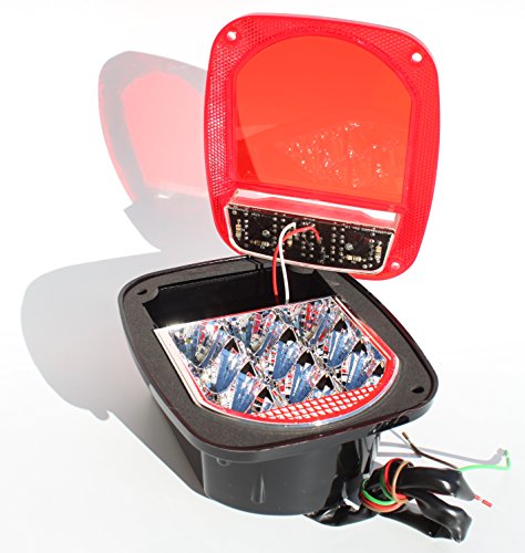 Bright Red Jeep TJ CJ YJ JK Replacement Stop Brake Turn Tail Light without Illuminator / Truck Trailer Boat