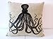 Decorbox Cotton Linen Square Throw Pillow Case Decorative Cushion Cover Pillowcase for Sofa Octopus 18 