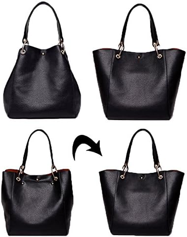 sqlp Large Work Tote Bag for Women Leather Designer Handbags Big Travel bucket bags Ladies Shoulder Bag, Red - Image 3