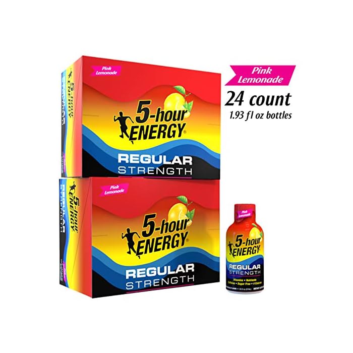 Regular Strength 5-hour ENERGY Shots – Pink Lemonade – 24 Count