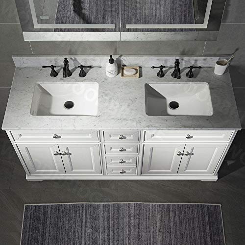 WOODBRIDGE London 60"Bathroom Vanity with authentic Italian Carrara