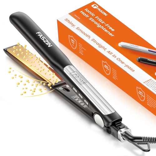 Faszin 2 in 1 Glätteisen Locken und Glätten, 20s Schnellaufheizung, Titanplatten Ionen Haarglätter für einen glatten Stil, 3D-Schwebepanel verhindert
