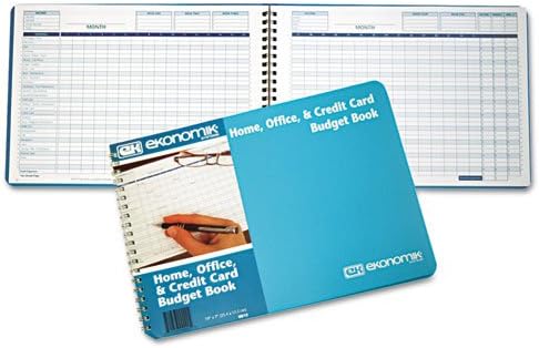 EKONOMIK BB10 Home/Office Budget Book, 56 Pages, 10 1/4 x 7 1/4, Aqua Leatherette Cover