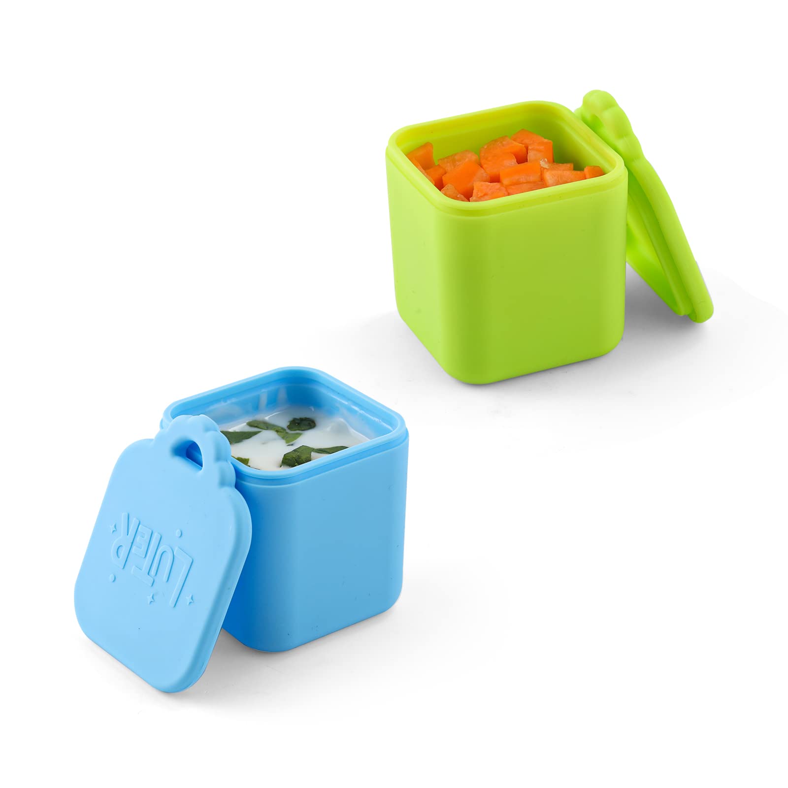 Photo 1 of 2PCS Dip Containers Compatible with OmieBox, 4oz Silicone Salad Dressing Container To Go for Most Bento Lunch Box Dipping Sauce Cups Condiment Container with Lids for Kids School Lunch Picnic Travel