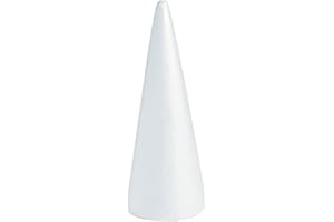 Fun Express Large White Foam Cones 12 Inch - Premium Styrofoam Craft Foam Shapes for DIY Christmas Trees, Centerpieces & Decorations | Set of 6 Polystyrene Cones for Arts and Crafts Projects