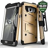 Samsung Galaxy Note 7 Case, Zizo Bolt Cover with [.33m 9H Tempered Glass Screen Protector] Included [Military Grade] Armor Case Kickstand Holster Belt