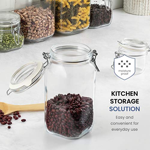 Bormioli Rocco Glass Fido Jars Hermetic Sealed Hinged Airtight Lid
