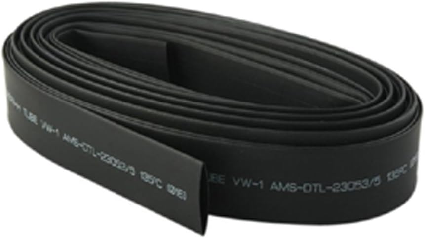 Heat Shrink Tubing Cable, Internal Diameter 50mm Length 2m Heat Shrink Tubing Cable Sleeving Wire Wrap Heat Shrinkable Tube Black (100mm)