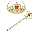 Yosbabe Princess Sofia Rapunzel Dress up Accessories 5 Gifts Set for Girls Gloves Tiara Crown Necklace Wand Earrings (gold)