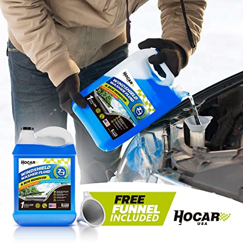 HOCAR USA Windshield Washer Fluid, Windshield Wiper Fluid, Premium Quality 1 Gal - Free Funnel Included