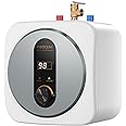 Fisoceny Under Sink Instant Water Heaters 2.5 Gallon Water Heater Mini Tank 110V,120V Digital Display RV Small Hot Water Heater with Release Vavle 1/2 "NPT Wall or Floor Mounted
