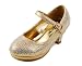 Dana-53k Little Girl Mid Heel Rhinestone Pretty Sandal Dress Shoes (3, Gold)