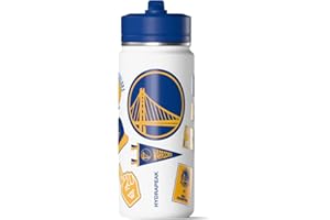 Hydrapeak x NBA Officially Licensed Golden State Warriors 20 oz Active Water Bottle with Chug Lid and Handle Reusable Stainless Steel Double Wall Insulated Sports Gift for Kids/Adults
