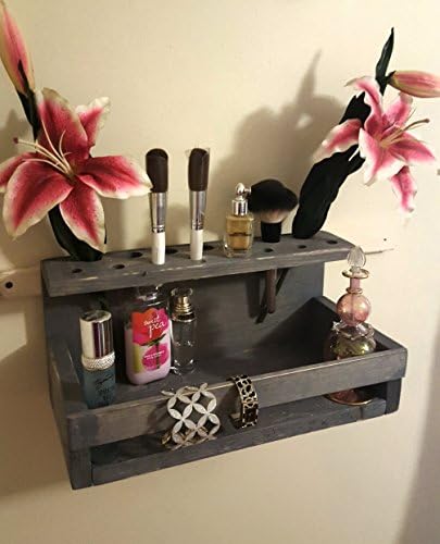 Re-purposed Rustic Wood Makeup/Perfume Shelf Organizer (More Colors Available)