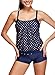 American Trends Women's Sporty Double up Tankini Tribal Printed Swimwear with Boyshort Bathing Suits Athletic Swimsuit
