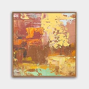 Framed Canvas Wall Art Abstract Color Painting Canvas Prints Home Artwork Decoration for Living Room,Bedroom - 16x16 inches