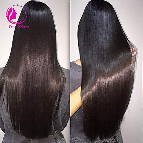 QIRUI HAIR Brazilian Virgin Hair 100% Remy Human Hair U Part Slik Straight Wigs For Black Women Middle Part 130% Density Natural Black Color 22Inch