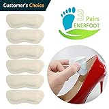 ENERFOOT Leather High Heel Pads for Shoes Too Big, Heel Grips Pads Liners Shoe Pads for Loose Shoes, High Heel Inserts for Women Anti Slip, High Heel Insoles,3 Pairs(Thicker,0.35IN)
