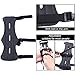 edealing Archery Arm Guard, Cowhide Leather Three Adjustable Straps Archer Protector Shooter Protection-Black
