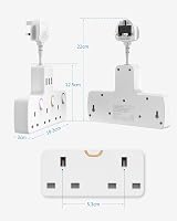 Mscien Multi Plug Extension 3 Way 3 USB Switched Socket 3250W view 6