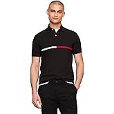 Tommy Hilfiger Men's Short Sleeve Cotton Pique Flag Graphic Polo Shirt in Custom Fit