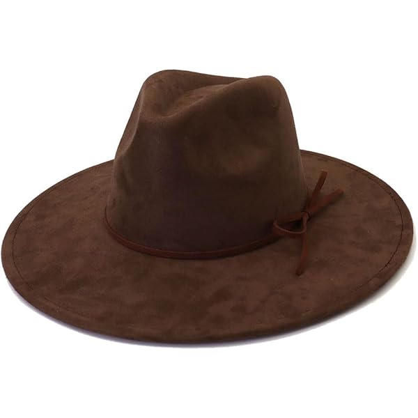 thumbnail image 2 of Knqrhpse Fedora Hat Unisex Wide Brim Jazz Hat Autumn Winter Classic Elegant Panama Hat Gentleman Hat Wine 2 of 13