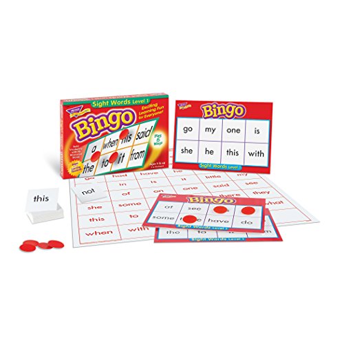 TREND ENTERPRISES: Sight Words Level 1 Bingo Game, Exciting Way for Everyone to Learn, Play 6 Different Ways, Great for Classrooms and at Home, 3 to 36 Players, for Ages 5 and Up