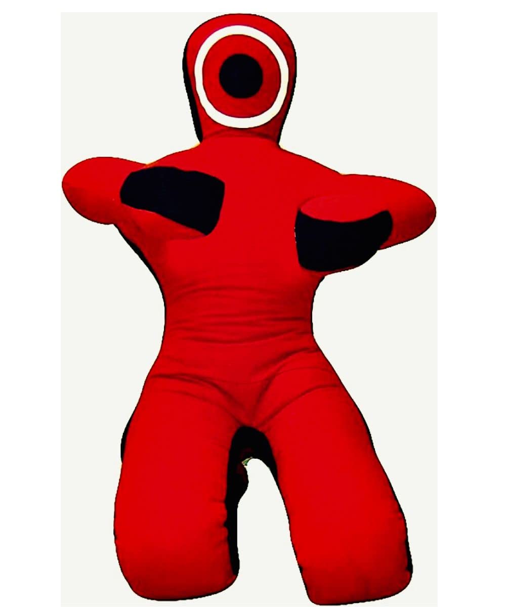 Oryx Sports MMA Grappling Dummy - Judo Punching Bag, MMA BJJ Jiu Jitsu Sitting Position Hands Front (UNFILLED, Canvas) (59", Red Canvas)