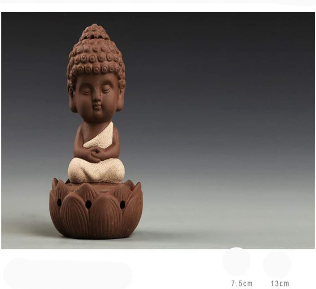 XOBULLO Ceramic Buddha Statue Incense Burner Stove Sandalwood Home Decor Coil Budda Buddhist Modern Sculptures